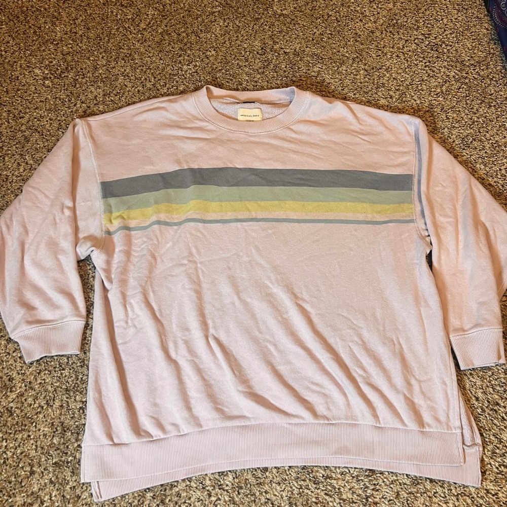 American Eagle‎ Jeggings Fit Striped Pullover Crewneck Sweatshirt Medium